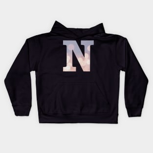 The Letter N Purple Lights Design Kids Hoodie